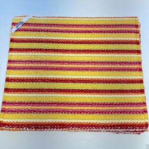 Fiesta Placemats, Set of 8, Vibrant Yellow/Pink/Green/Red/Orange; Striped